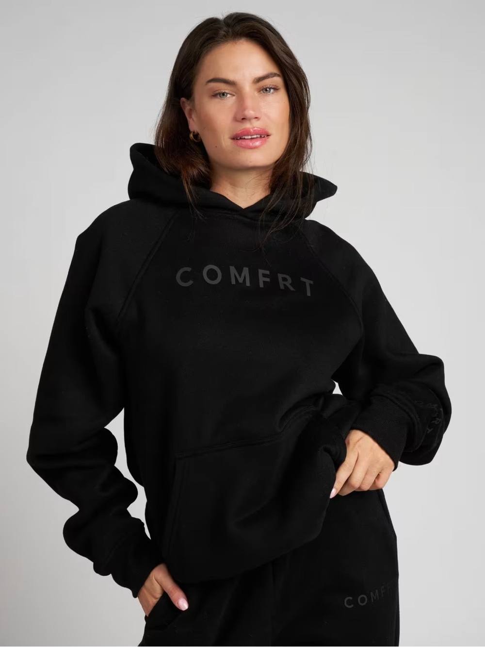 COMFRT Women's Black Logo Hoodie